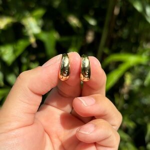 18K Gold Plated Stainless Steel Hoop Earrings